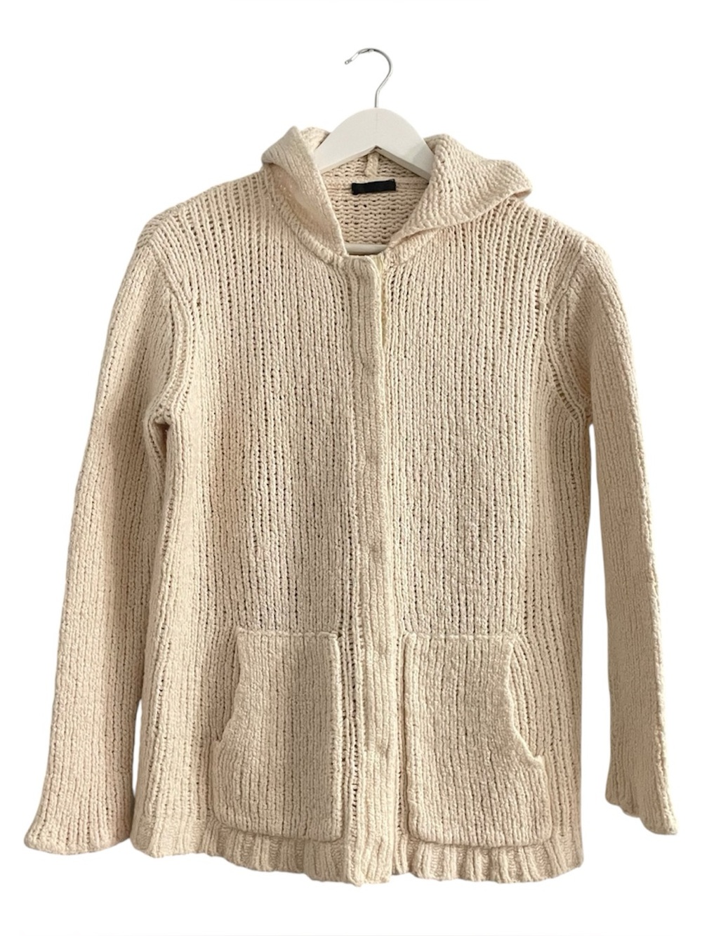 ATM Anthony Thomas Melillo Hooded cashmere wool Sweater Coat cozy Knit chunky
